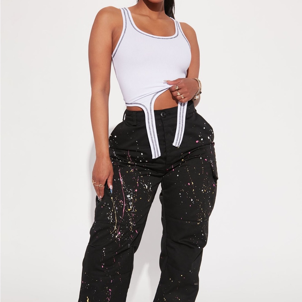 Fashion Nova Break the ice baggy cargo joggers-Black